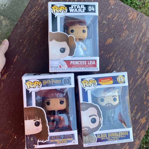 3 Pop! NWT Star War Princess Leia Harry Potter Hermione Granger Albus Dumbledor - Picture 11 of 11